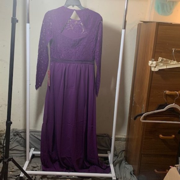 TRUTH & FABLE Women's Bright Violet Maxi Lace A-Line Dress Small NWT - Picture 2 of 8